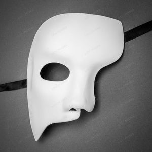 Classic Phantom of the Opera Half Face Mask -White